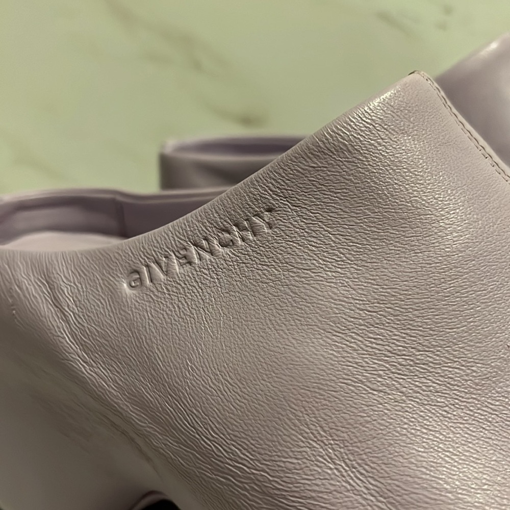 NEW Givenchy G Lambskin Platform Mule Clogs Purple Lilac sz 35 / 5 (j21) - Picture 2 of 7